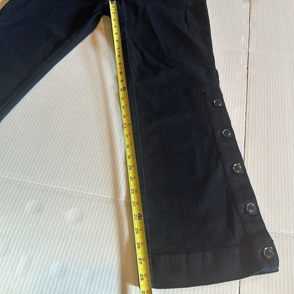 Banana Republic Logan dark jeans w 5 buttons down the legs zipper front poxkets - Picture 3 of 11